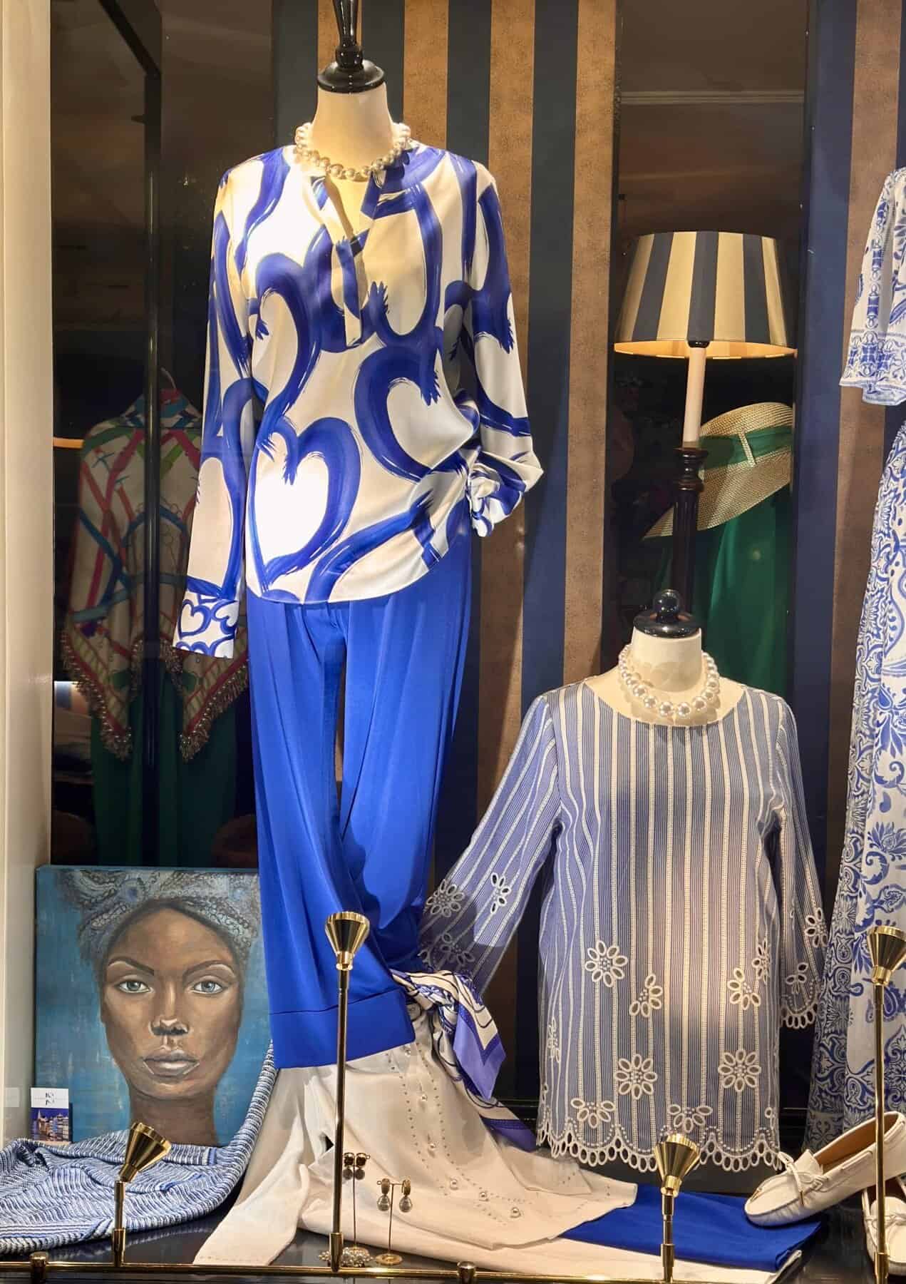 Zijnden Tuniek Wit Met Kobalt