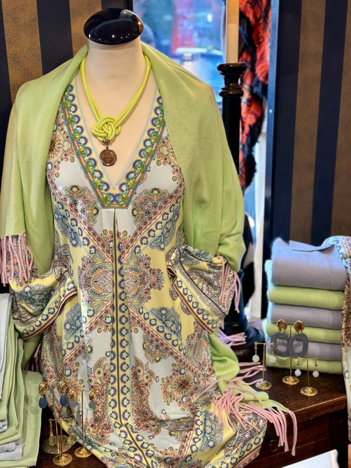 Zomer Jurkje Groen Met Pink