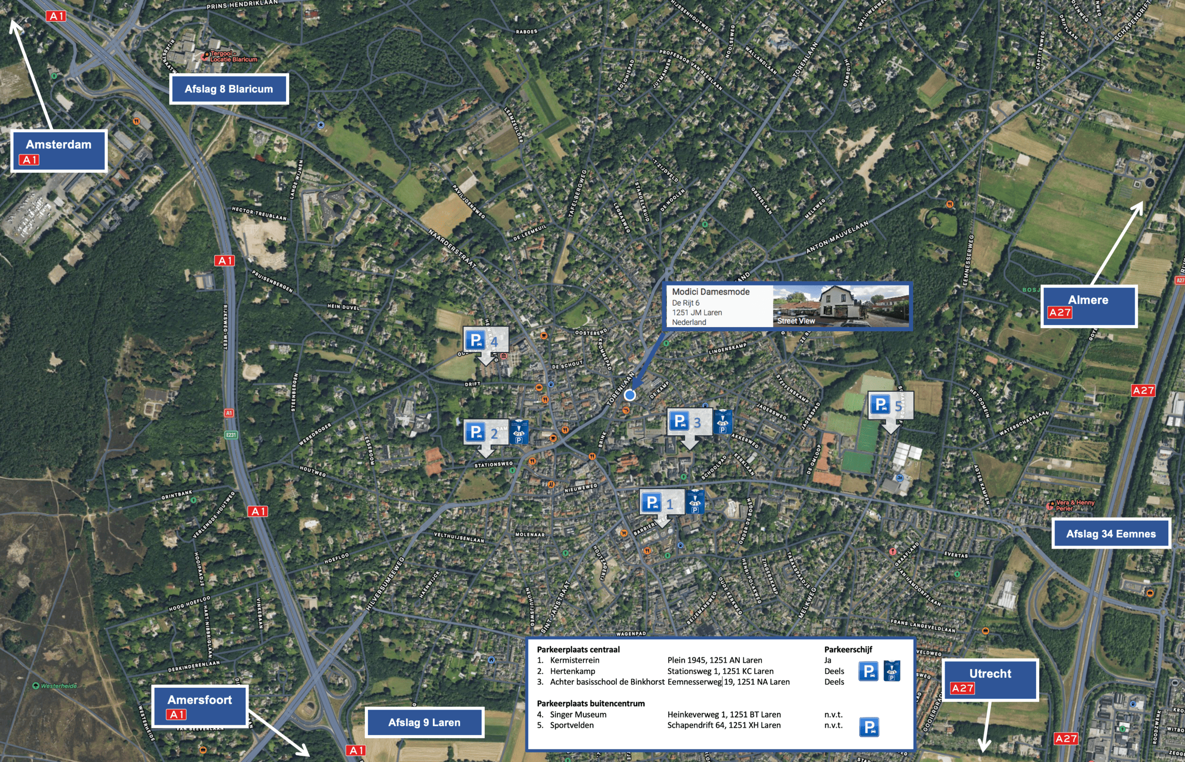Parkeren in Laren met de shuttle service van Modici Parkeren in Laren met de shuttle service van Modici
